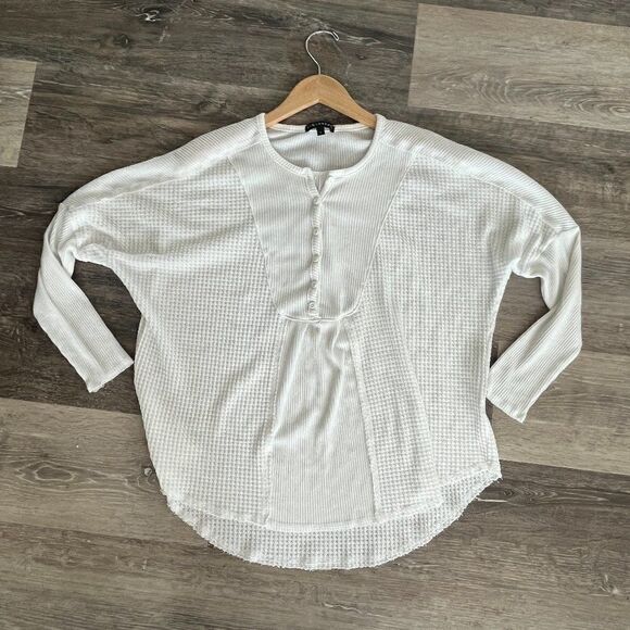 GIBSONLOOK Waffle knit Henley Top size Large - Picture 7 of 13